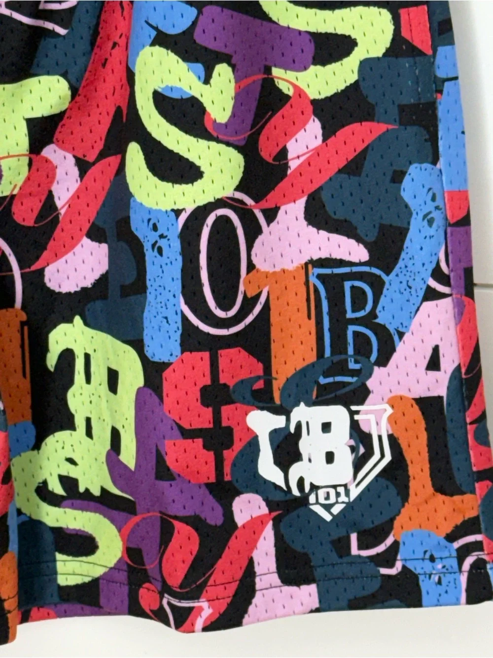 Kids Black Multicolor Graphic Athletic Shorts